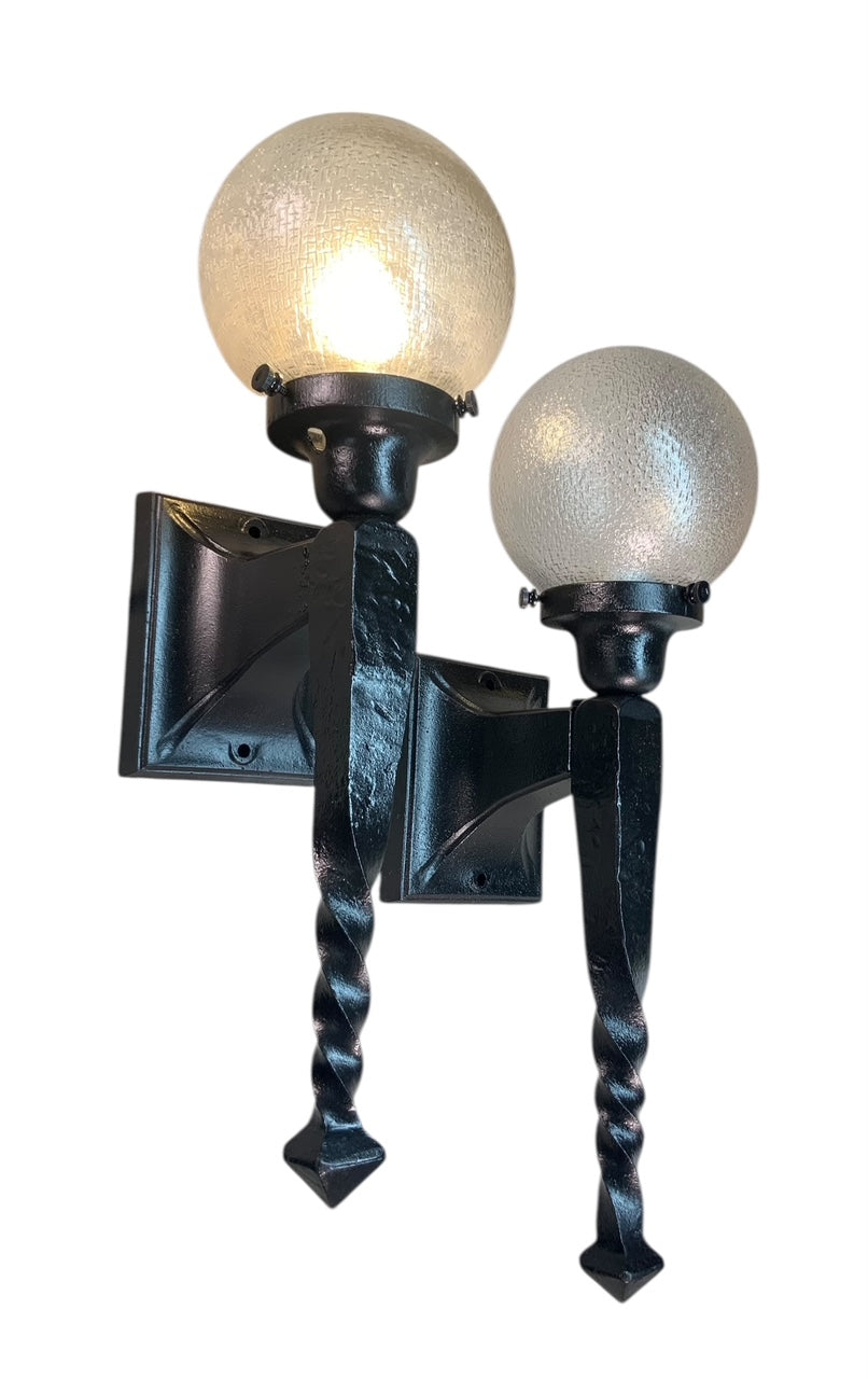 Pair Twisted Tail Wall Outdoor Sconces