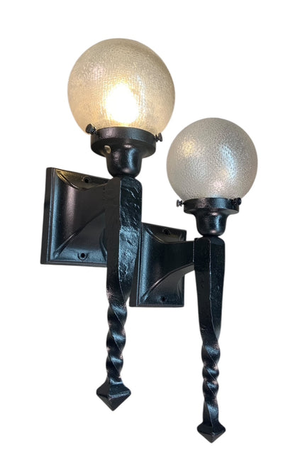 Pair Twisted Tail Wall Outdoor Sconces