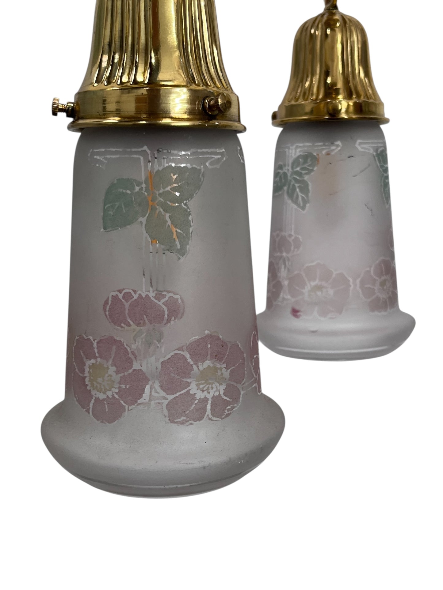 Small Sheffield Shower Light in Polished Brass with 6 Floral Shades #2571