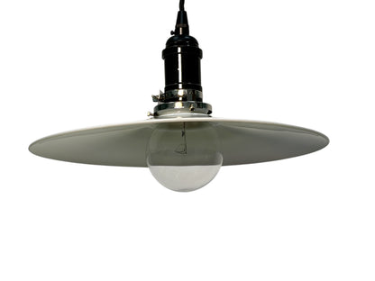 Hand Blown "Flat White" Pendant Shade Handing from Twisted Wire #2620