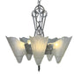 Globe Lighting Slip Shade Chandelier with Original Silver and Black Finish #2531