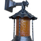 Spanish revival Porch Light with Amber Crackle Glass Shade
