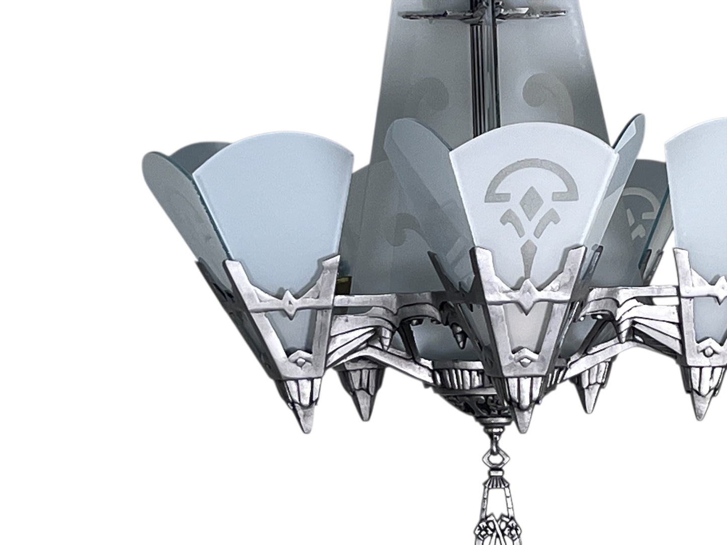 Art Deco Flat Glass Panel Chandelier for Tall Ceilings #2580