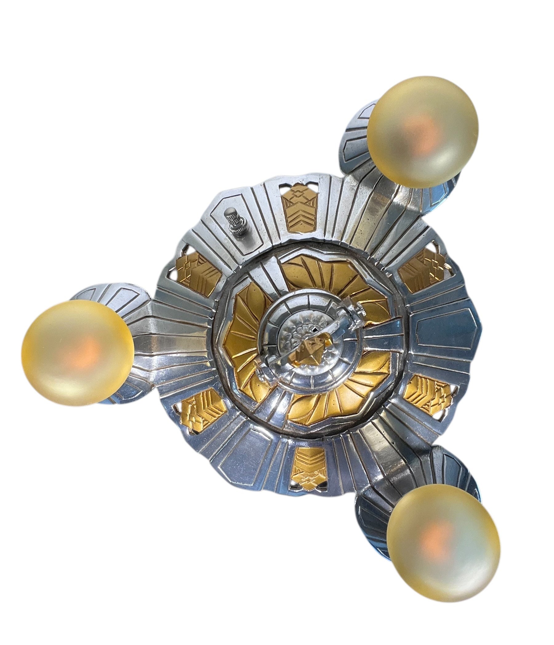 Gold and Silver  Art Deco Pendant Light