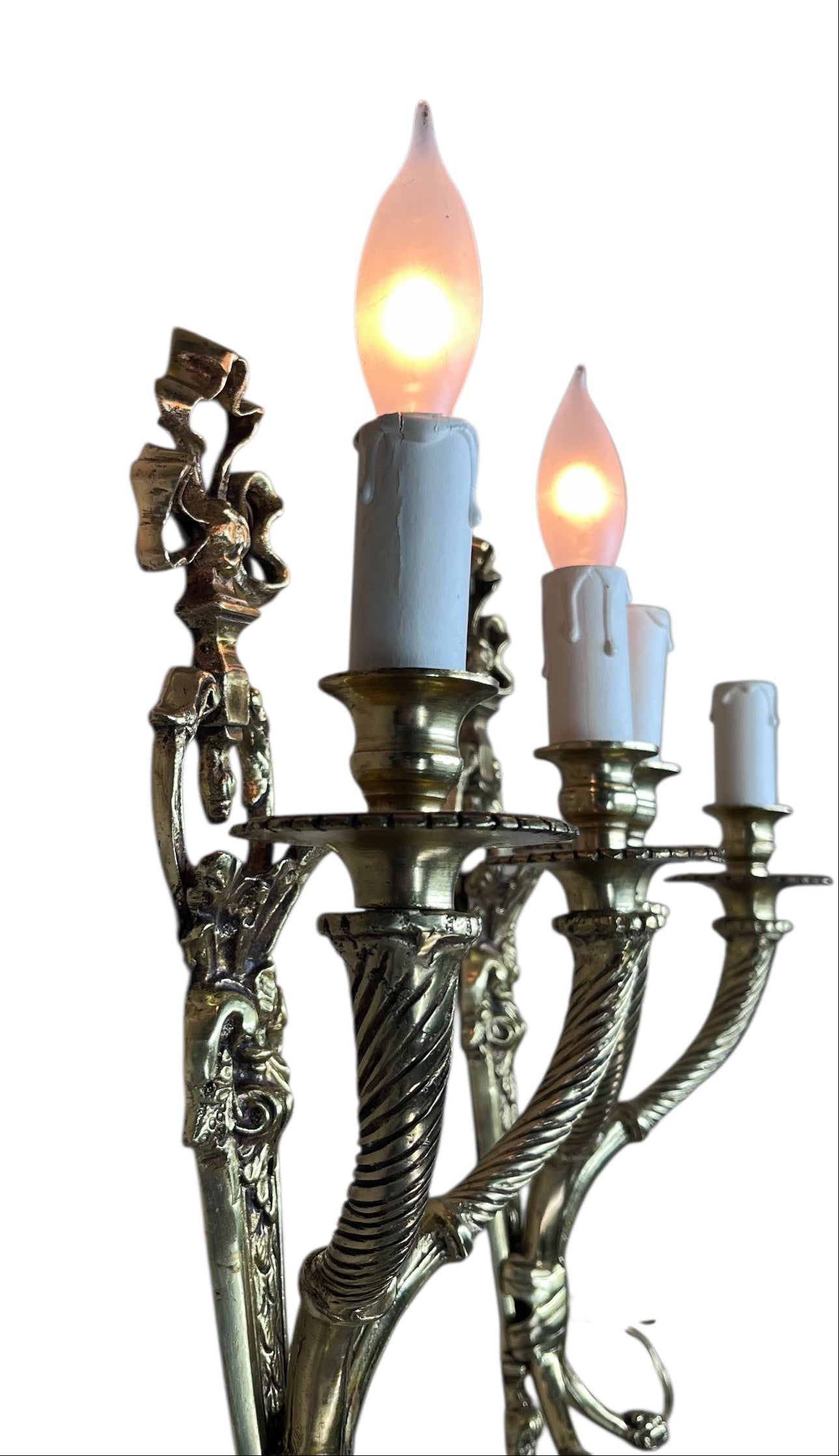 Heavy Cast Brass Wall Sconces 1910s