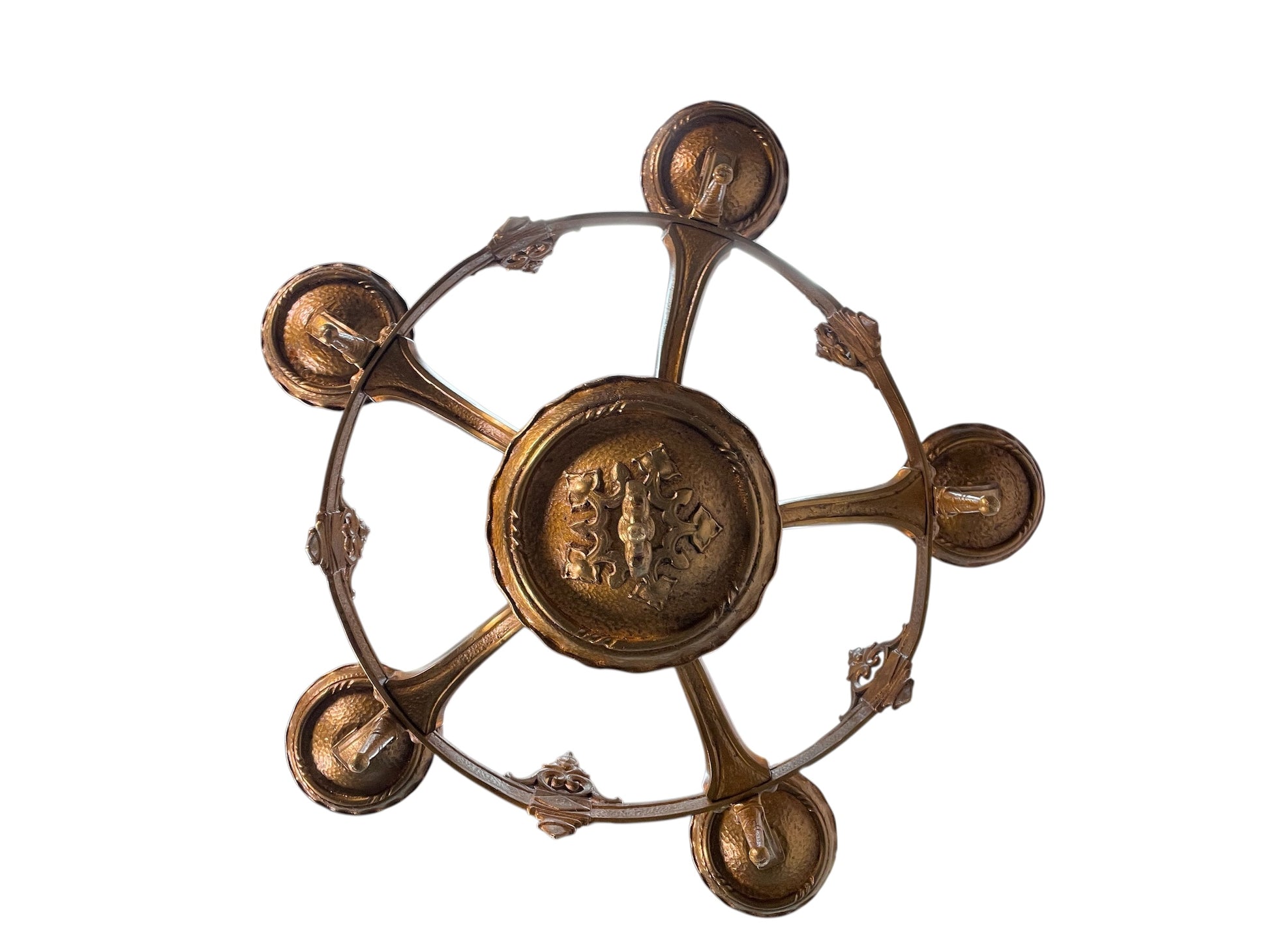 Cast Brass Chandelier 1920s