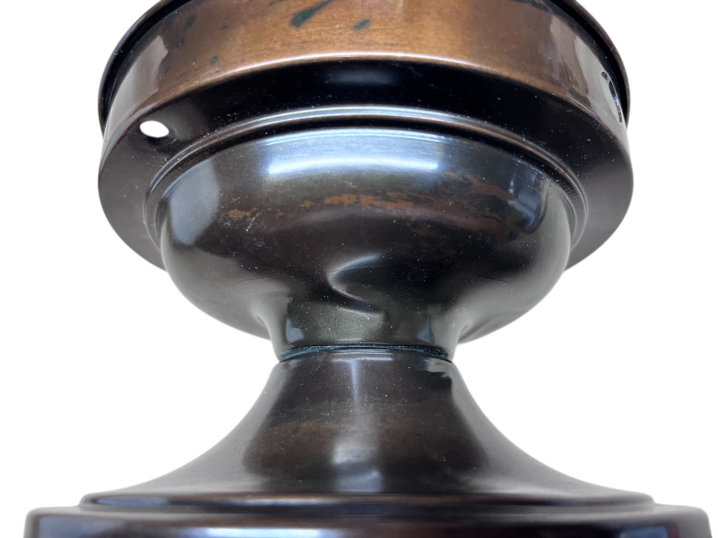 Art Deco Wedding Cake Semi Flush Globe with Antique Fixture #2599