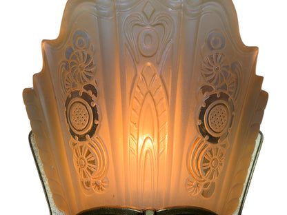 Lightolier Art Deco "Stylux"  Slip Shade Wall Sconces