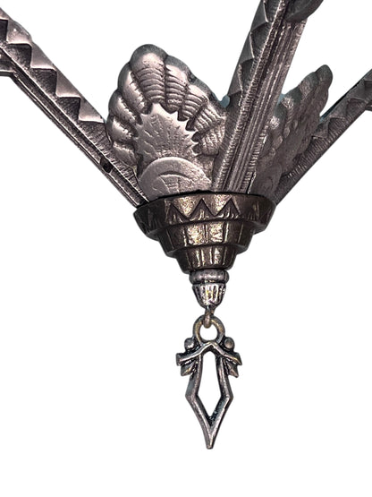 Silver Art Deco Hallway or Foyer Light with Original Finish #2556