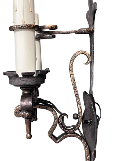 Three Monumental Spanish Revival Wall Sconces