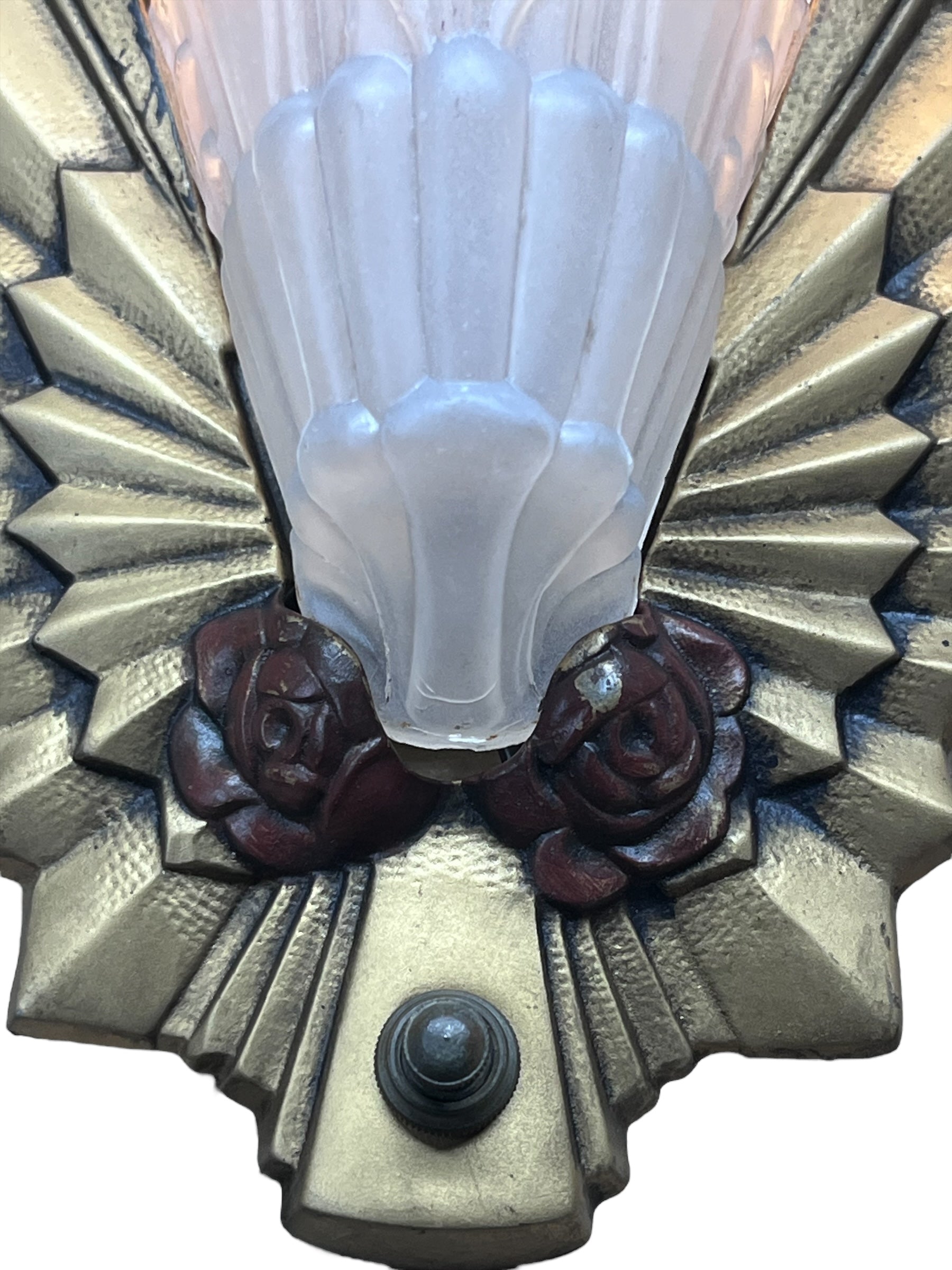 Frankelite Floral  Art Deco Wall Sconces