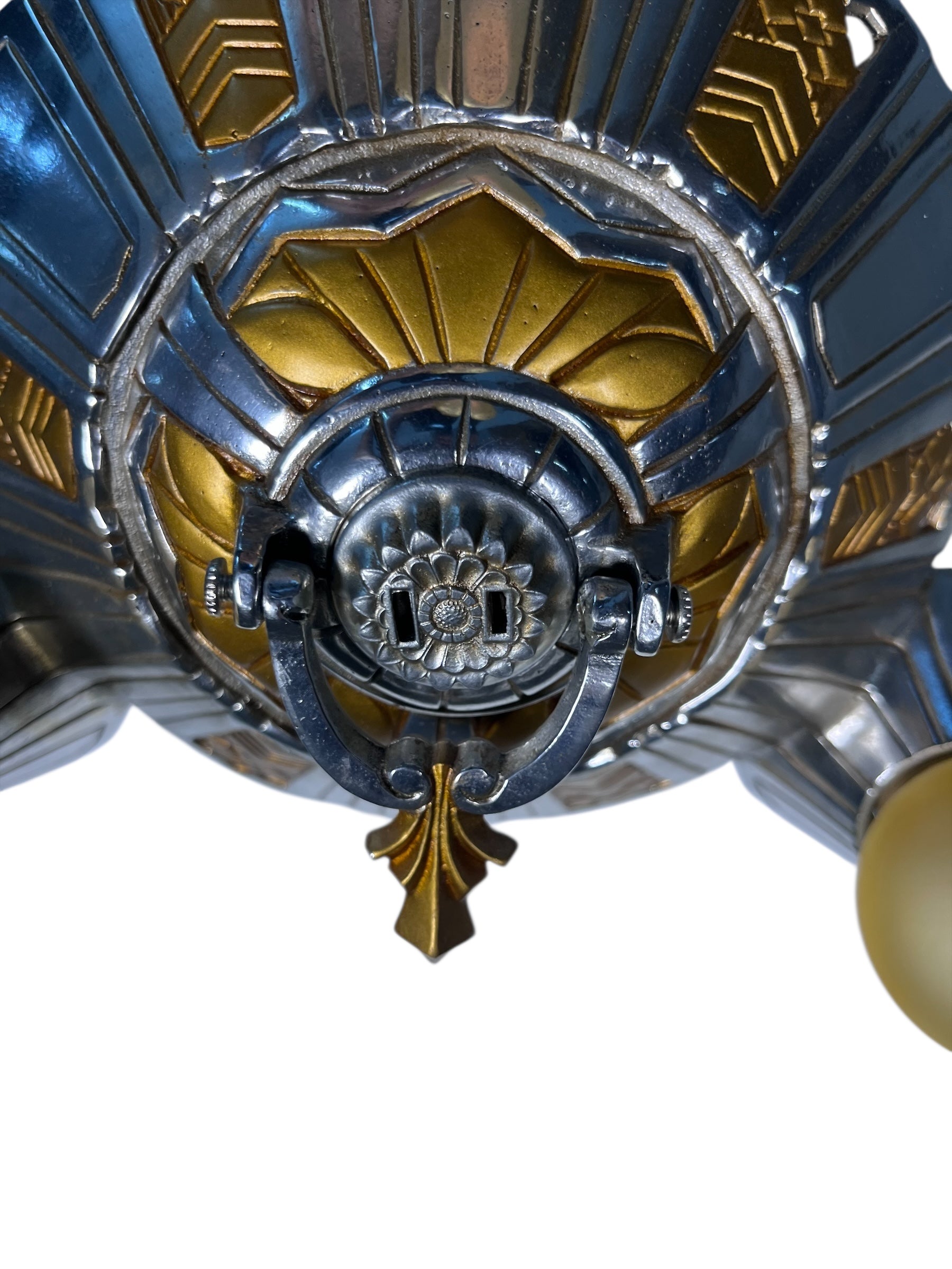 Gold and Silver  Art Deco Pendant Light