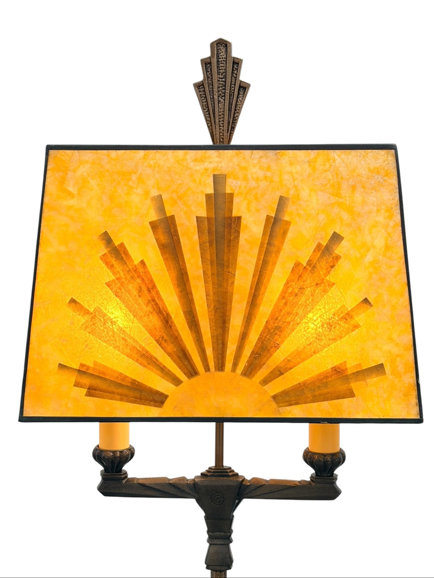 Art Deco Floor Lamp with Mica Shade