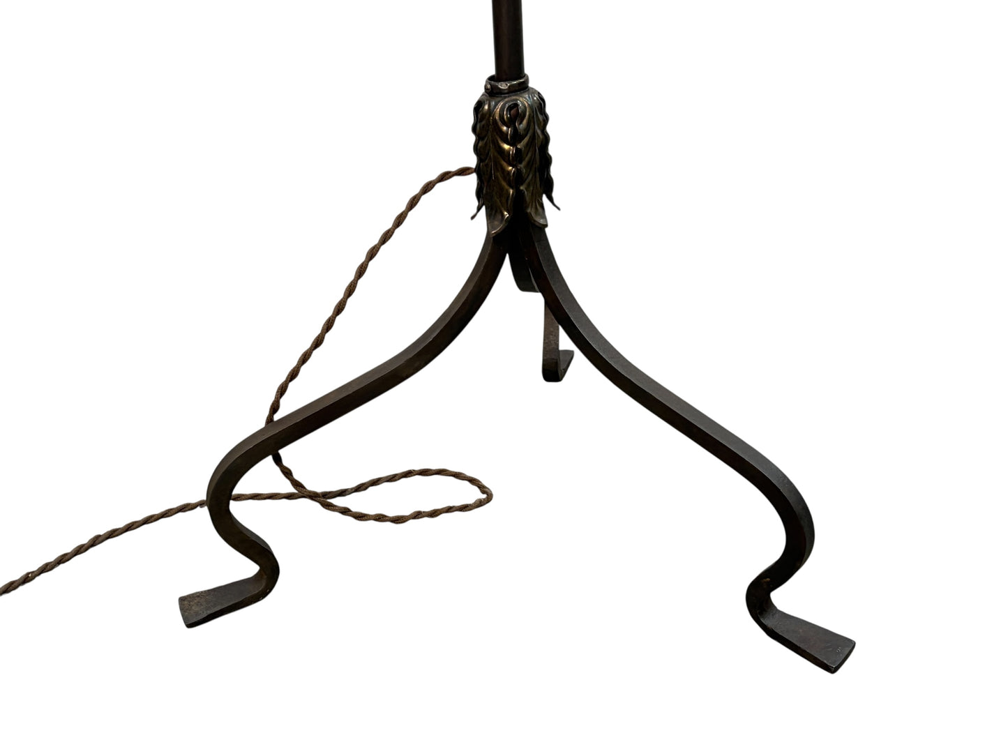 1920s Wrought Iron Spanish Revival Floor Lamp with Adjustable Height #2639