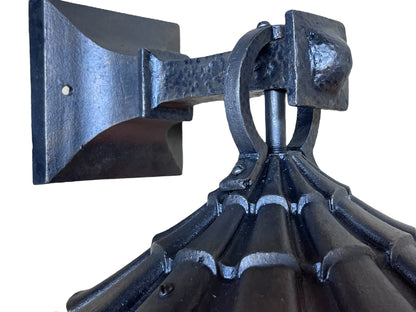 Spanish Revival Outdoor Wall Lantern with Original Glass, Bronze Paint #2559