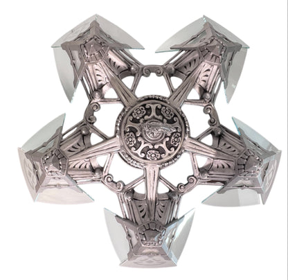 Art Deco Chandelier with Flat Panels of Glass