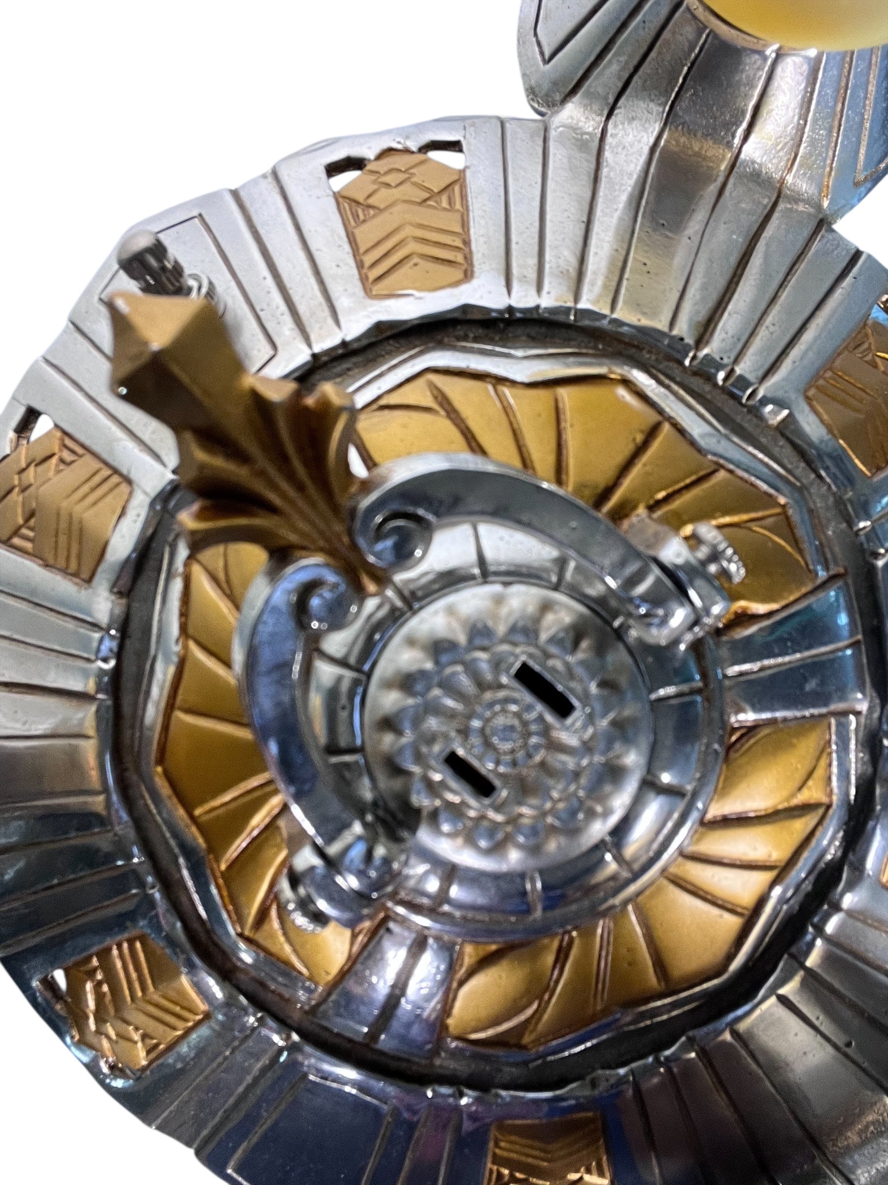 Gold and Silver  Art Deco Pendant Light