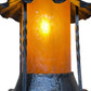  Spanish revival Porch Light with Amber Crackle Glass Shade