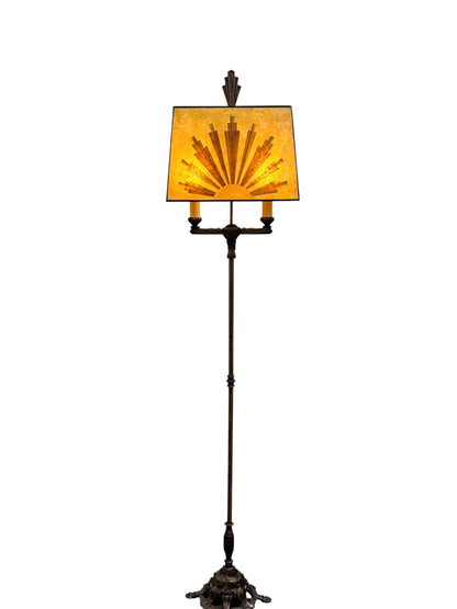 Art Deco Floor Lamp with Mica Shade