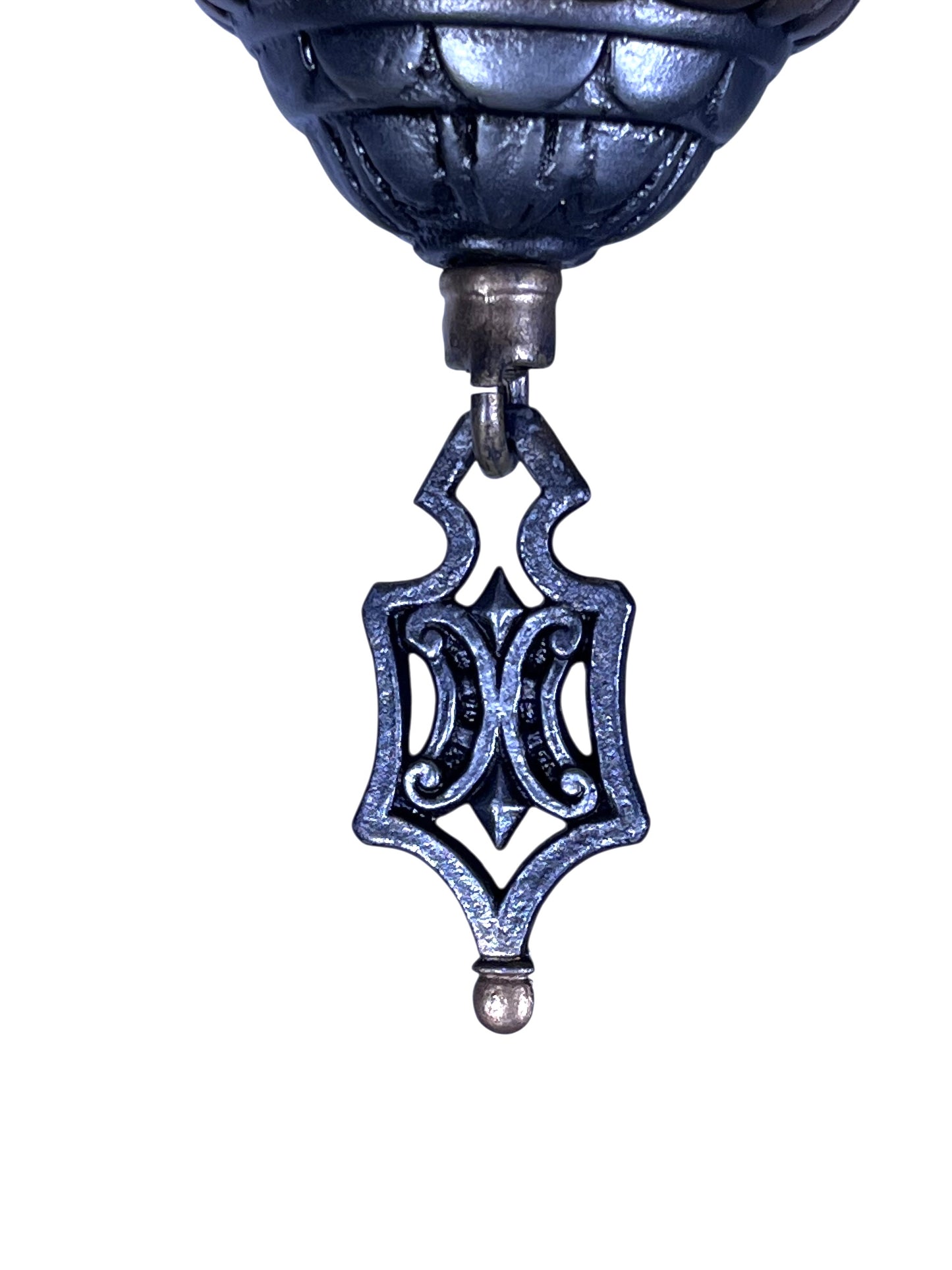 Dark Silver 5 Light Chandelier with Amber Glass Slip Shades #2582