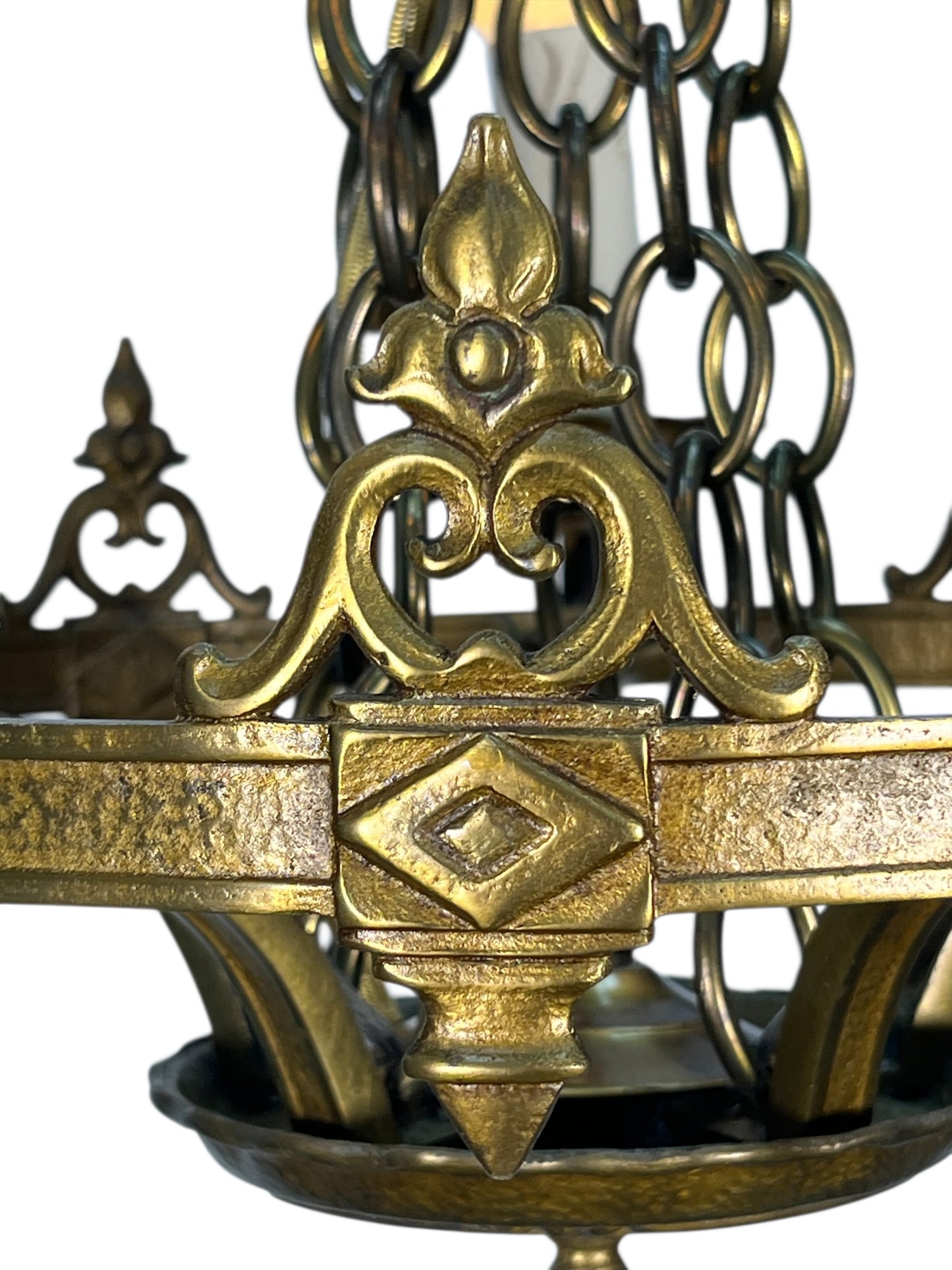 Cast Brass Chandelier 1920s