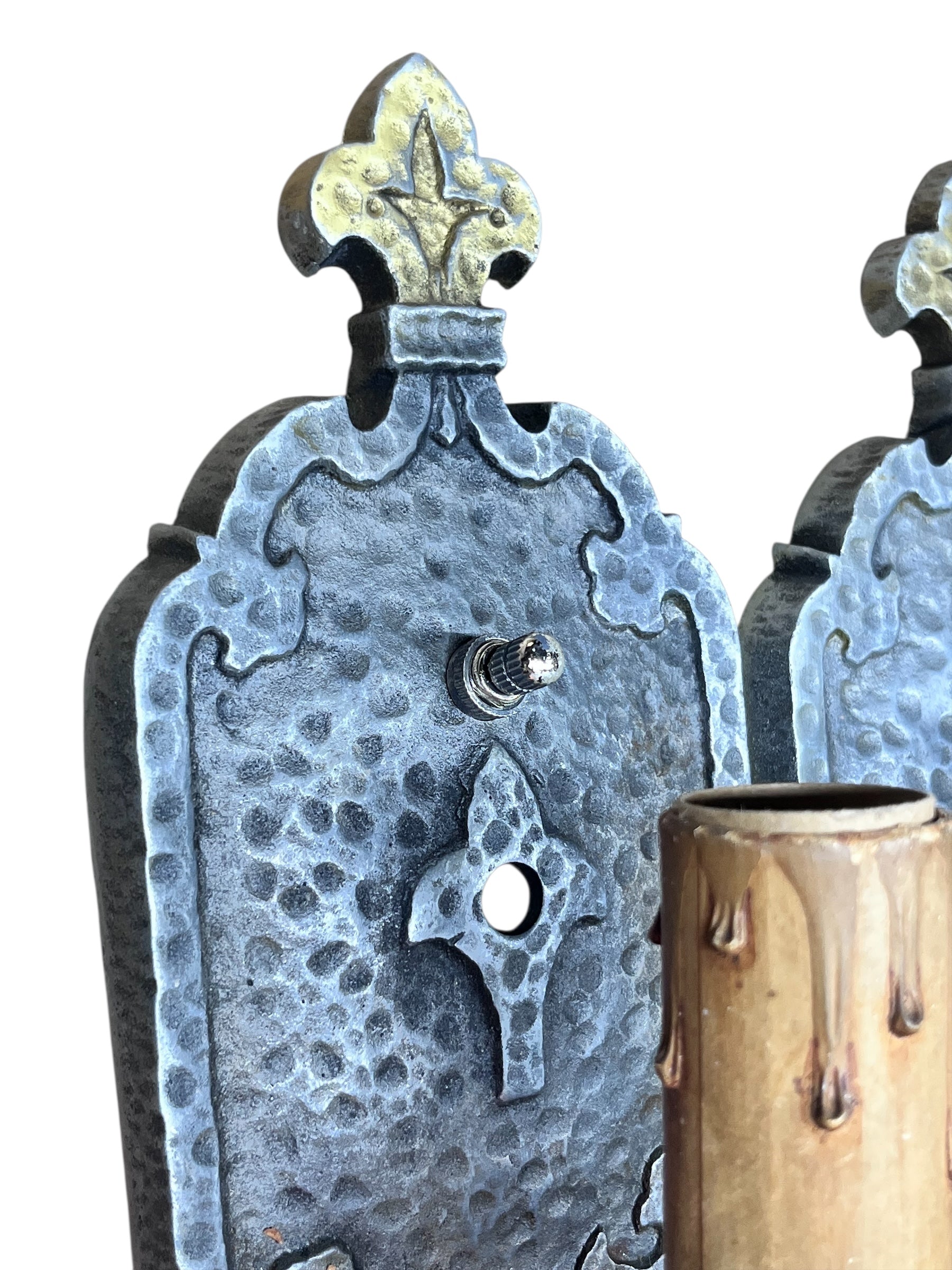 1910s Hammered Wall Sconces