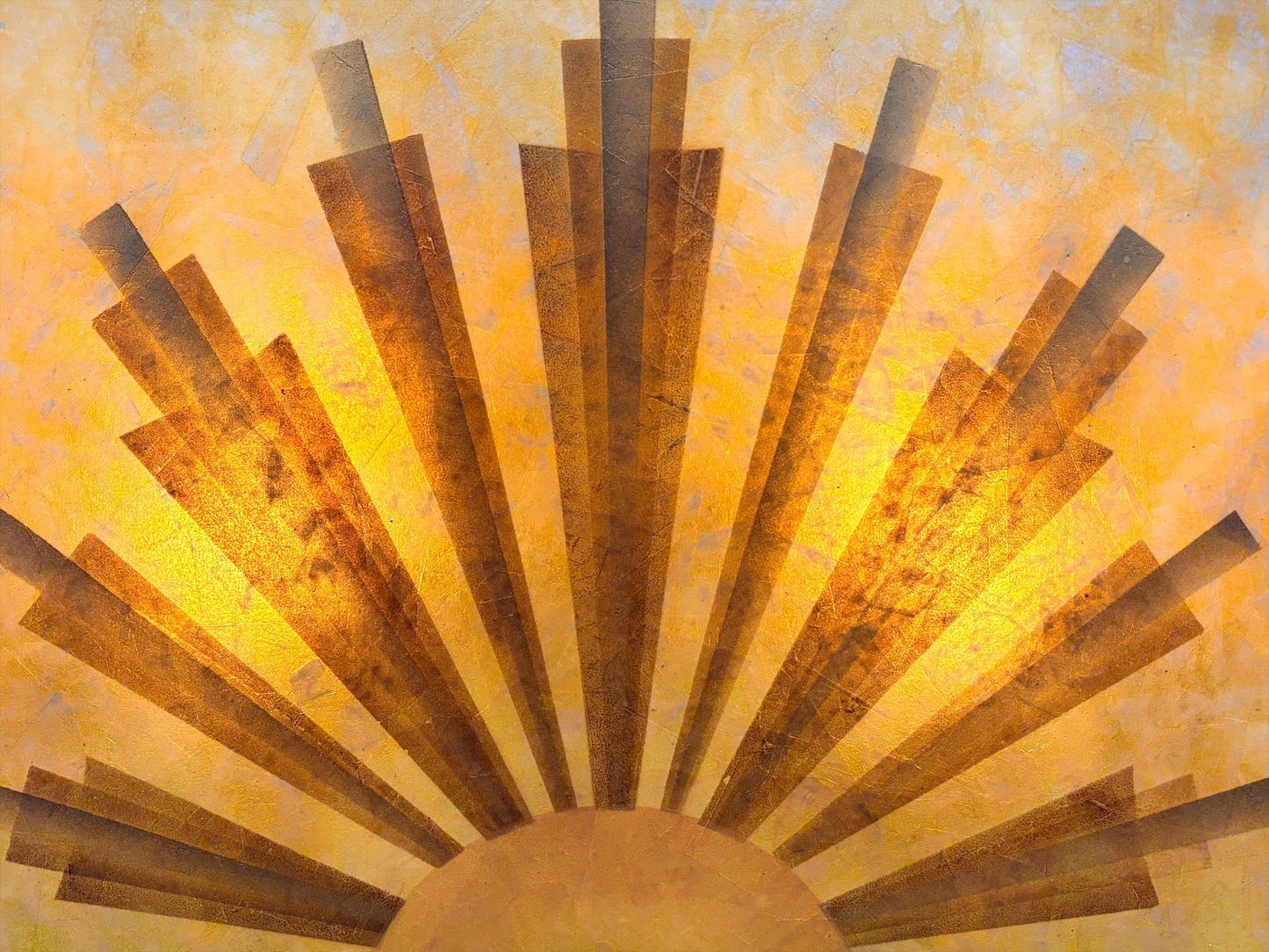 Art Deco Floor Lamp with Mica Shade