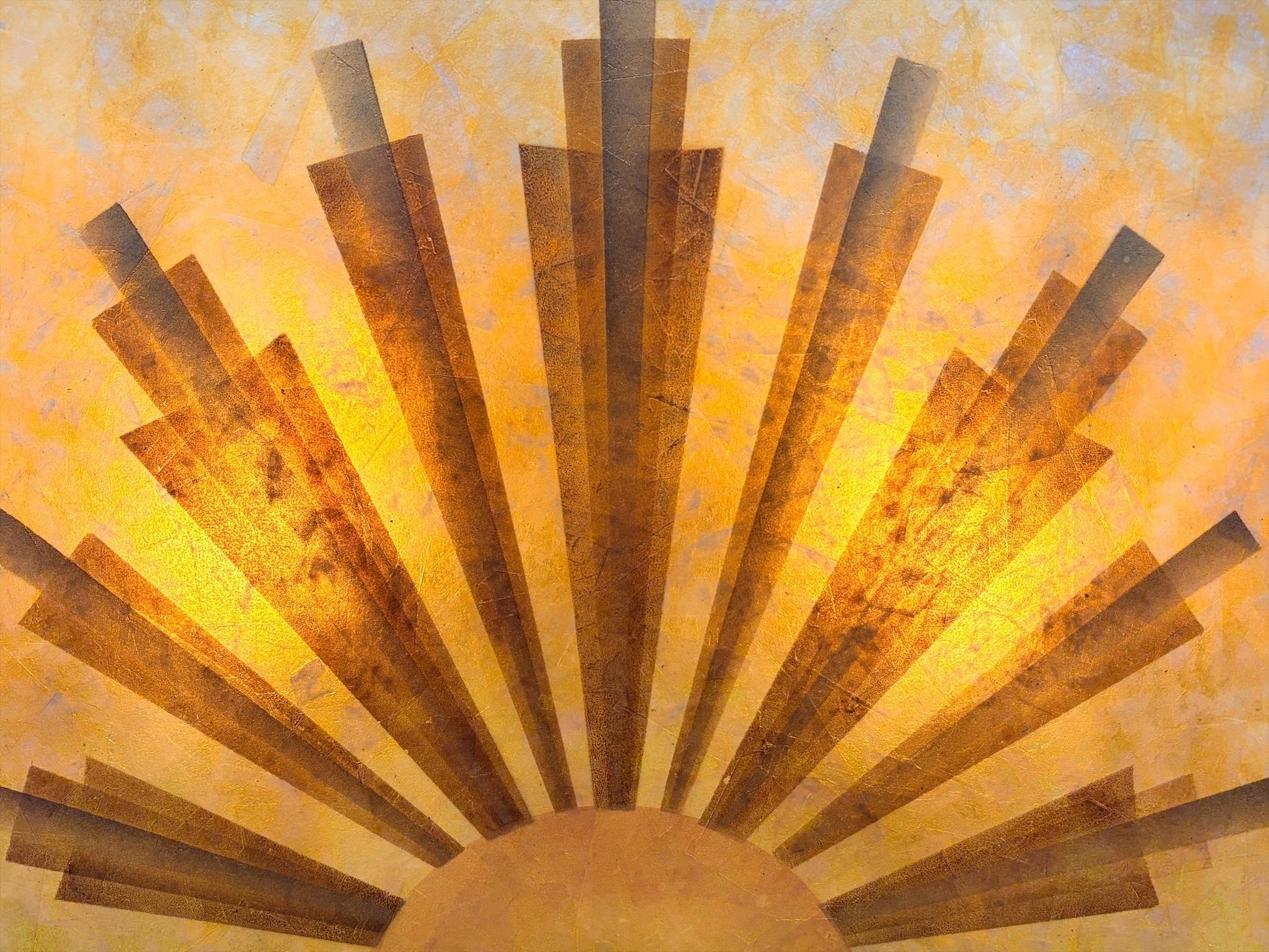Art Deco Floor Lamp with Mica Shade