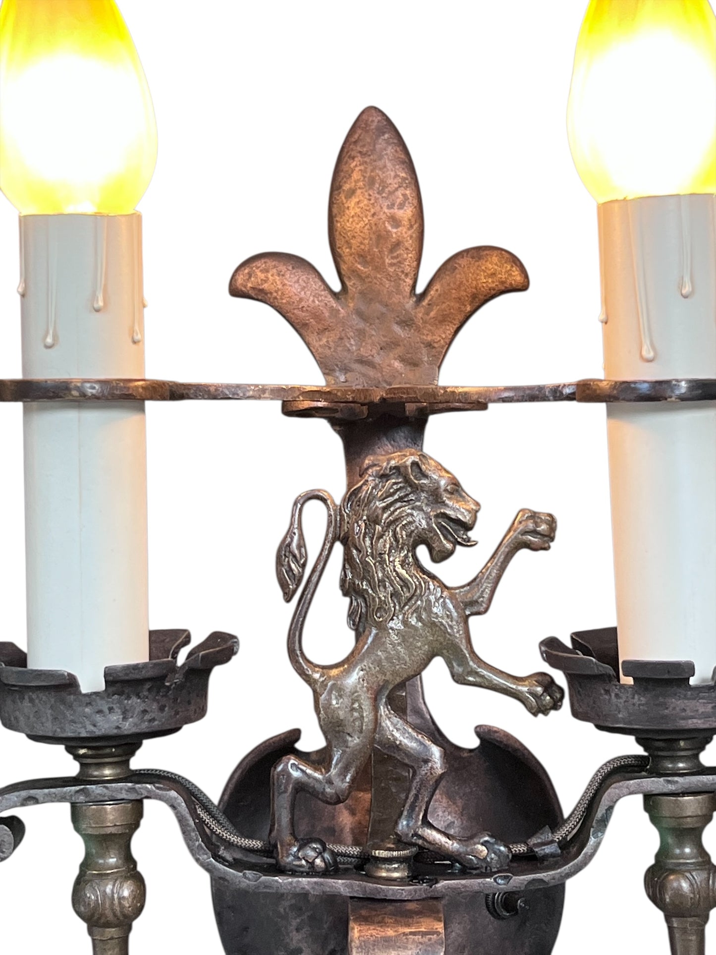 Three Monumental Spanish Revival Wall Sconces