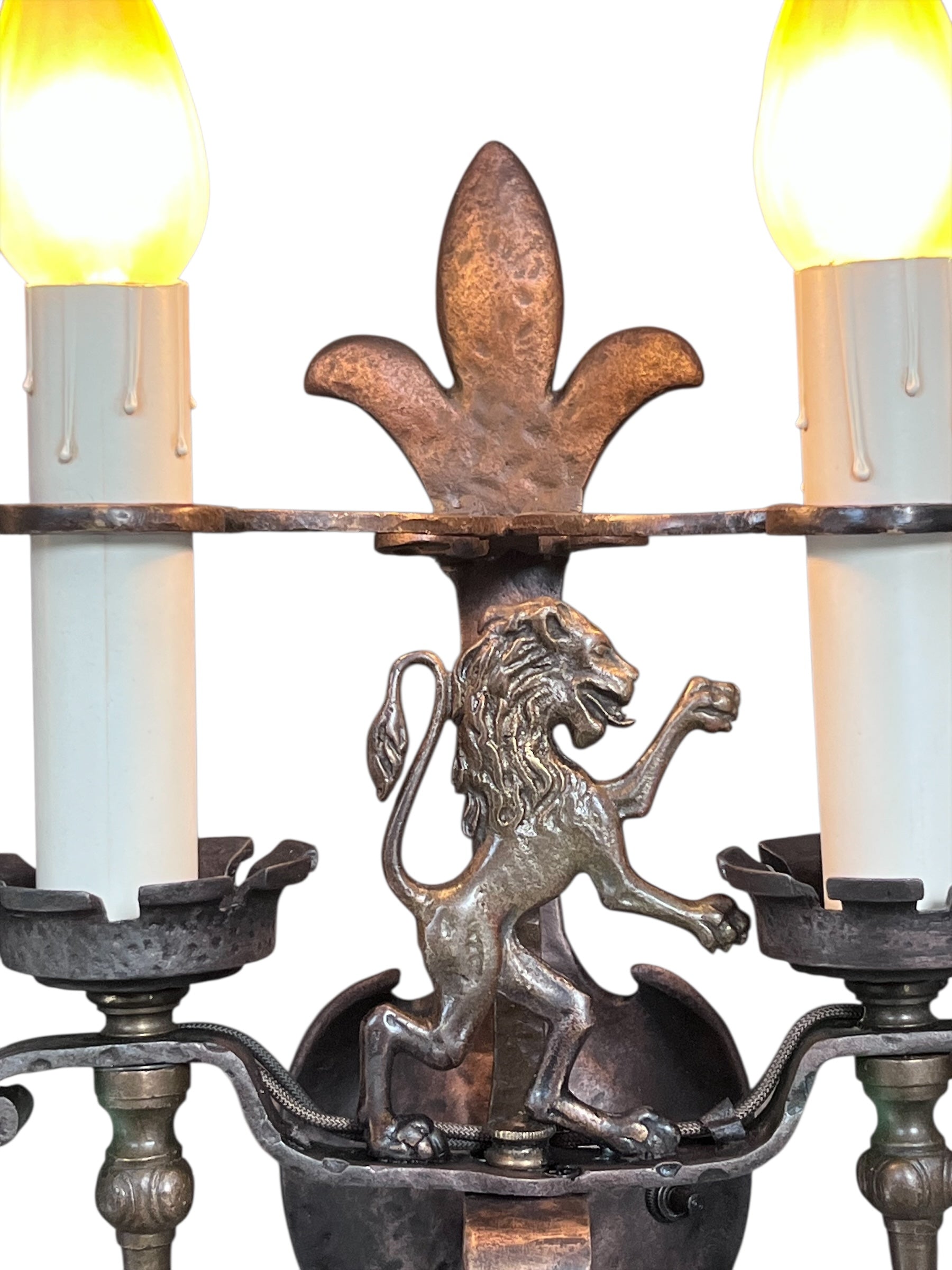 Three Monumental Spanish Revival Wall Sconces