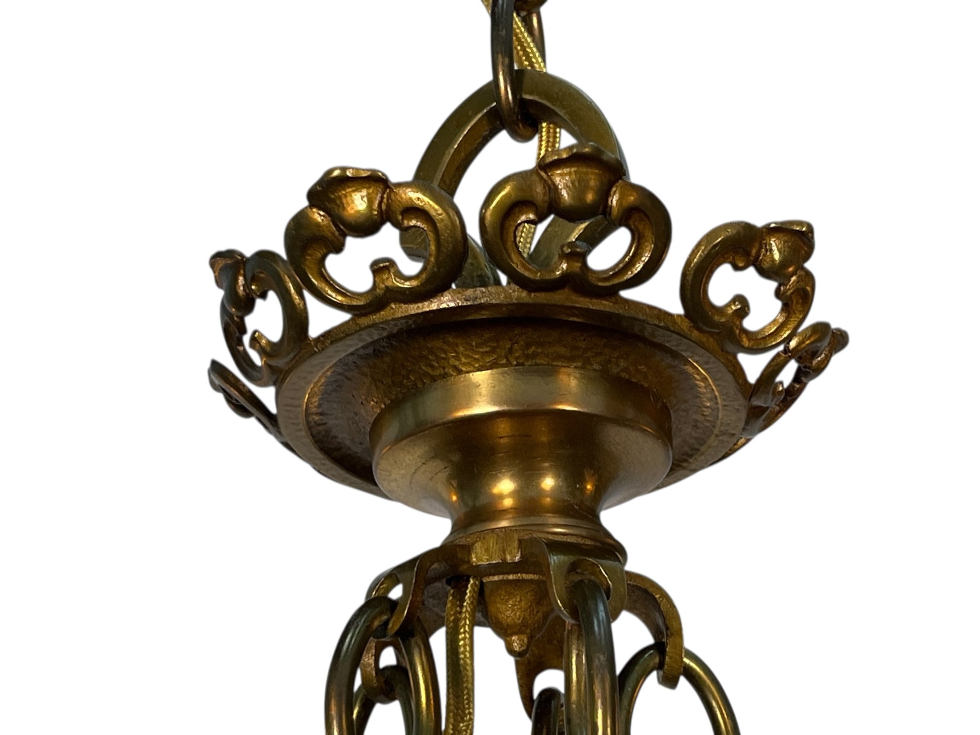 Cast Brass Chandelier 1920s