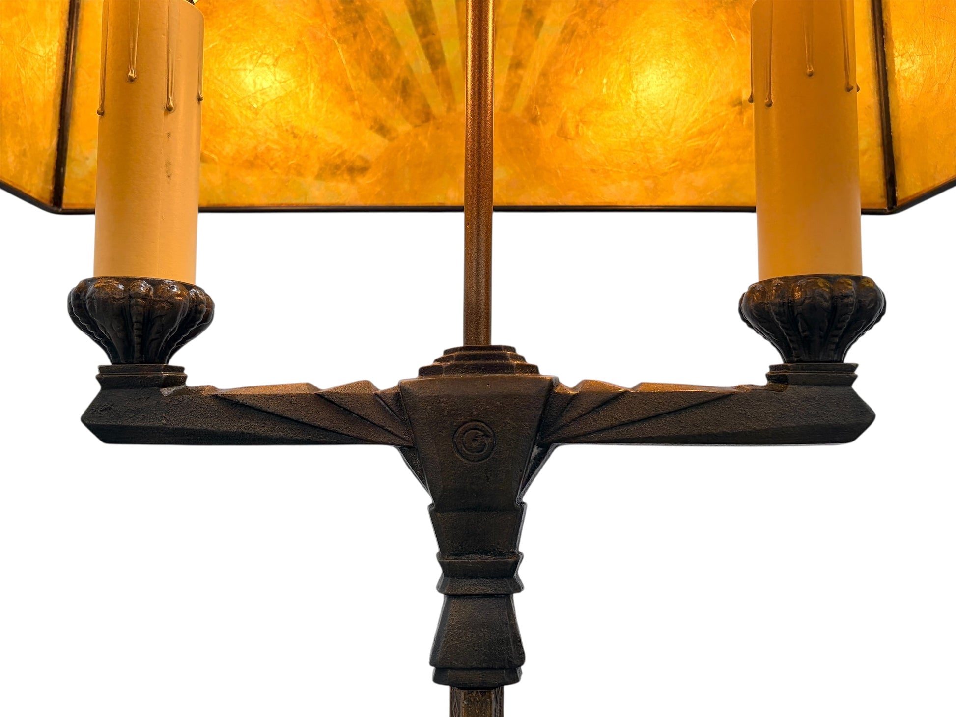 Art Deco Floor Lamp with Mica Shade