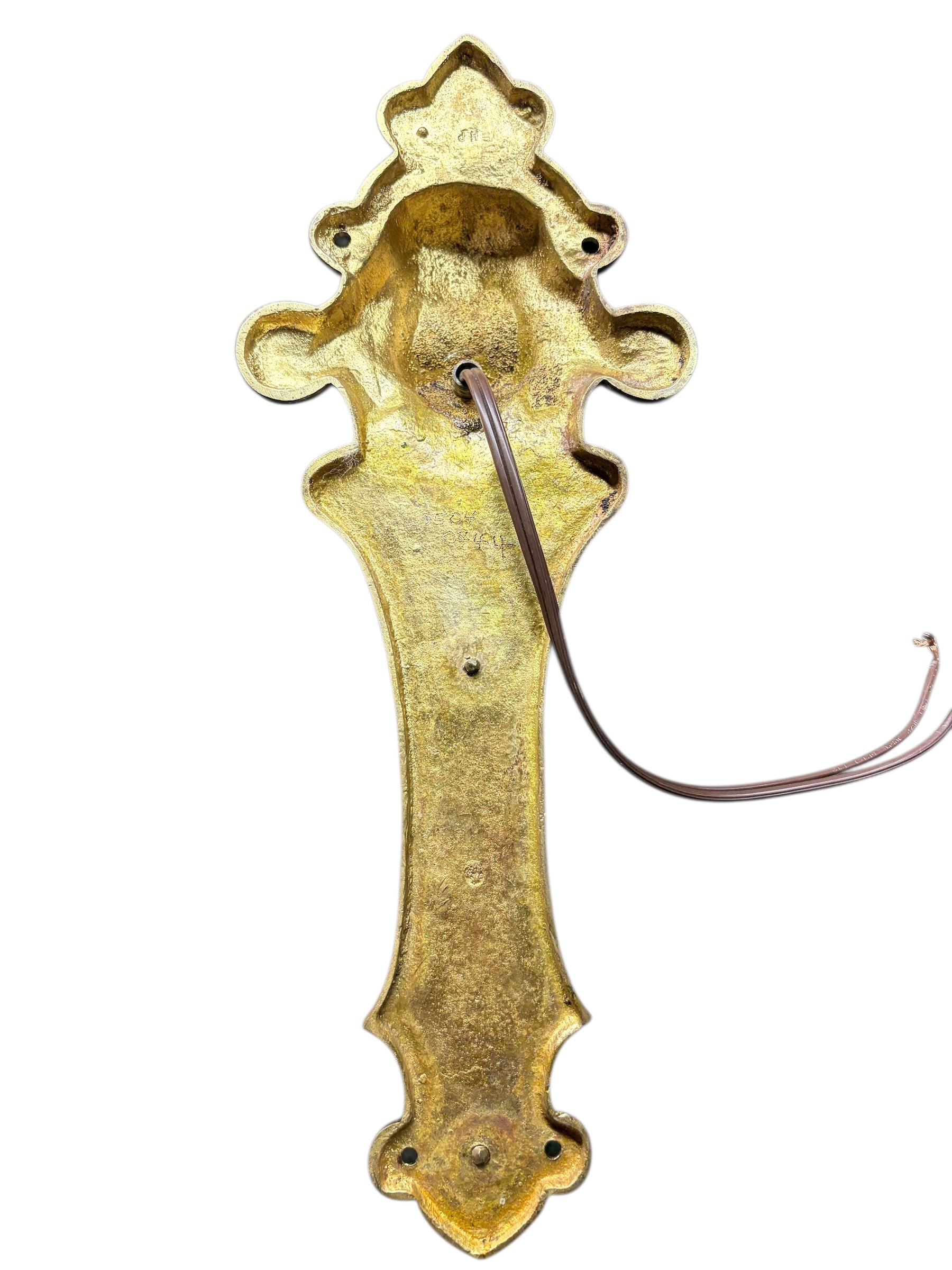 Art Nouveau Wall Sconces with Antique Etched Shades