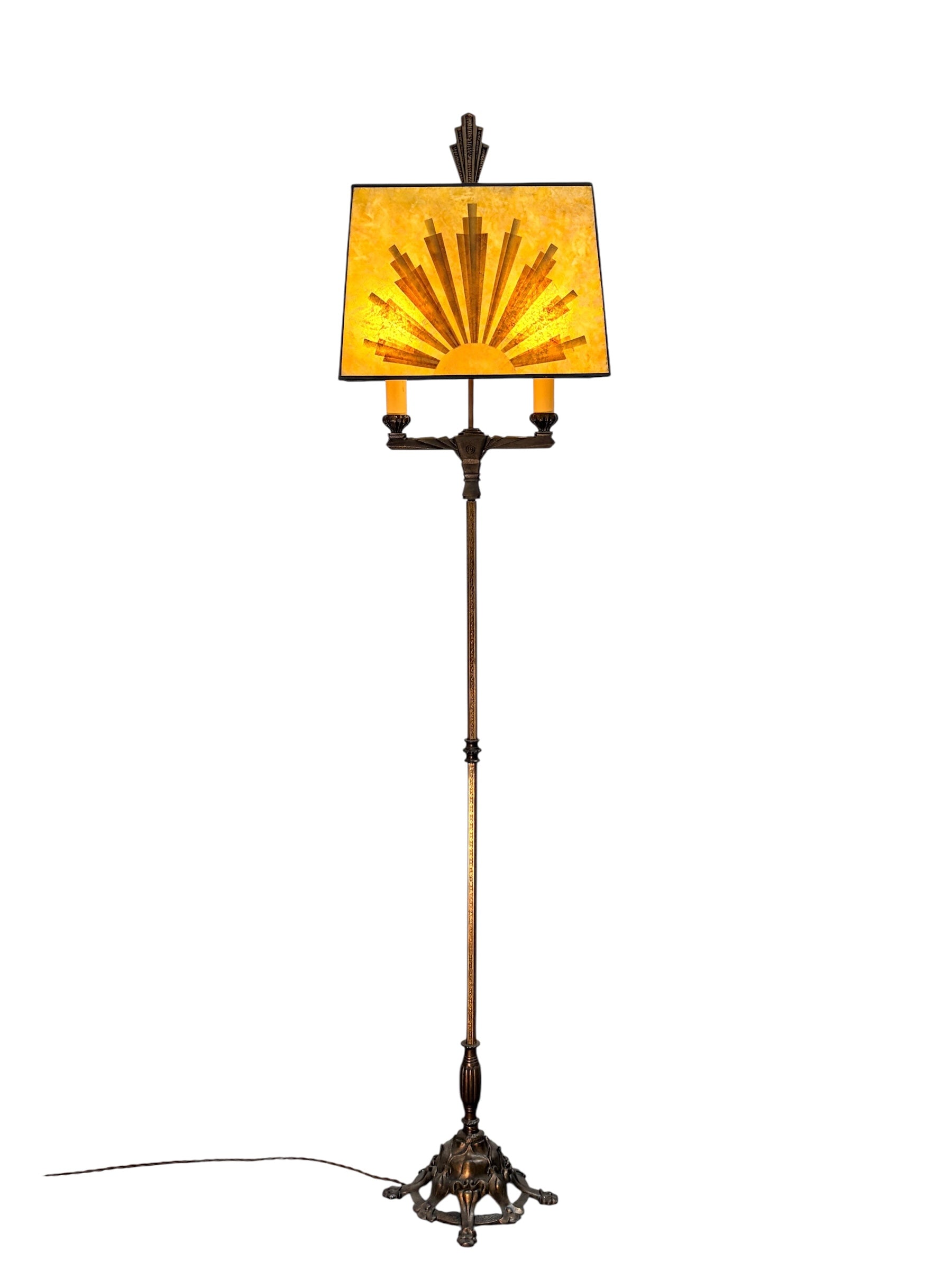 Art Deco Floor Lamp with Mica Shade