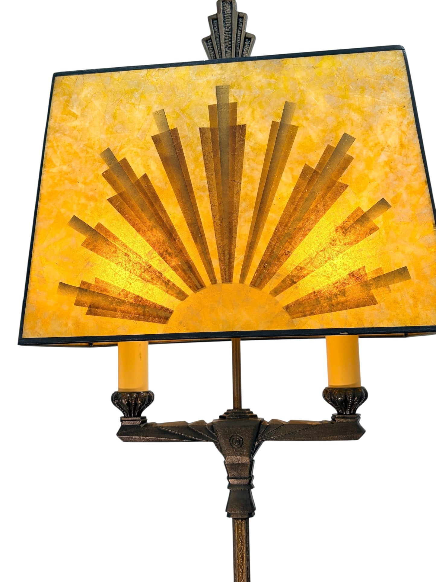 Art Deco Floor Lamp with Mica Shade