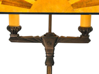 Art Deco Floor Lamp with Mica Shade
