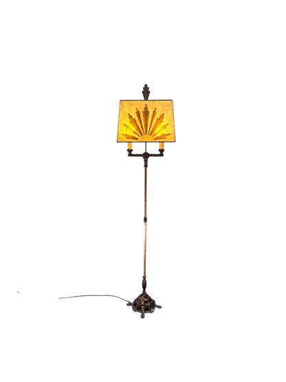 Art Deco Floor Lamp with Mica Shade
