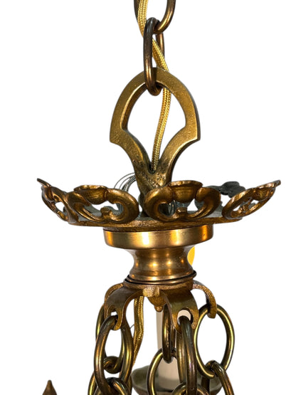 Cast Brass Chandelier 1920s