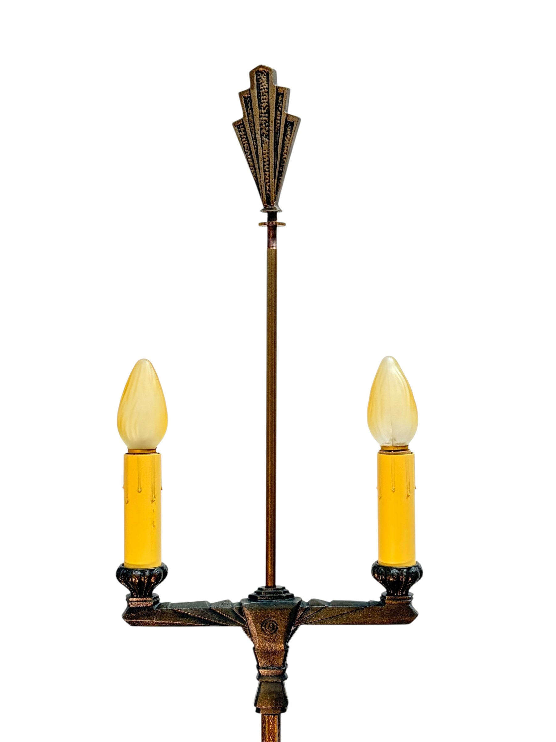Art Deco Floor Lamp with Mica Shade