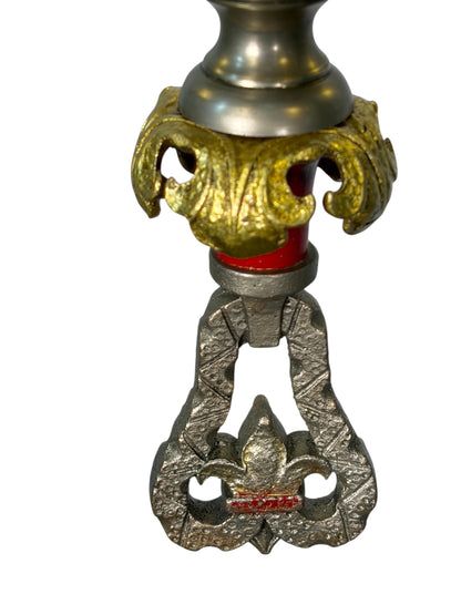 Spanish Revival Semi Flush Chandelier with Original Polychrome Finish from the 1920s #2642