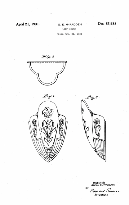 Markel Art Deco Slip Shade Patent