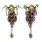 Large Bronze Spanish Revival Wall Sconces ca 1925 with Original Finish #2359