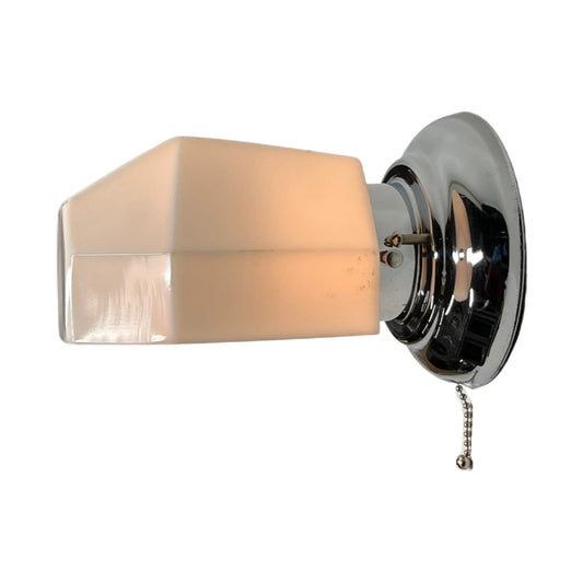 Single Art Deco Bath Sconce with New Polished Chrome Fitter #2313 Free Shipping