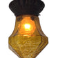 Vintage amber crackle glass porch light