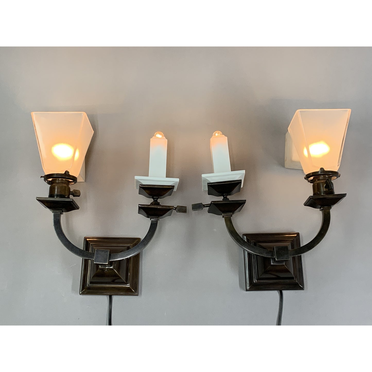 Antique Gas and Electric Arts and Crafts Sconces, Restored.   #1516 - Filament Vintage Lighting