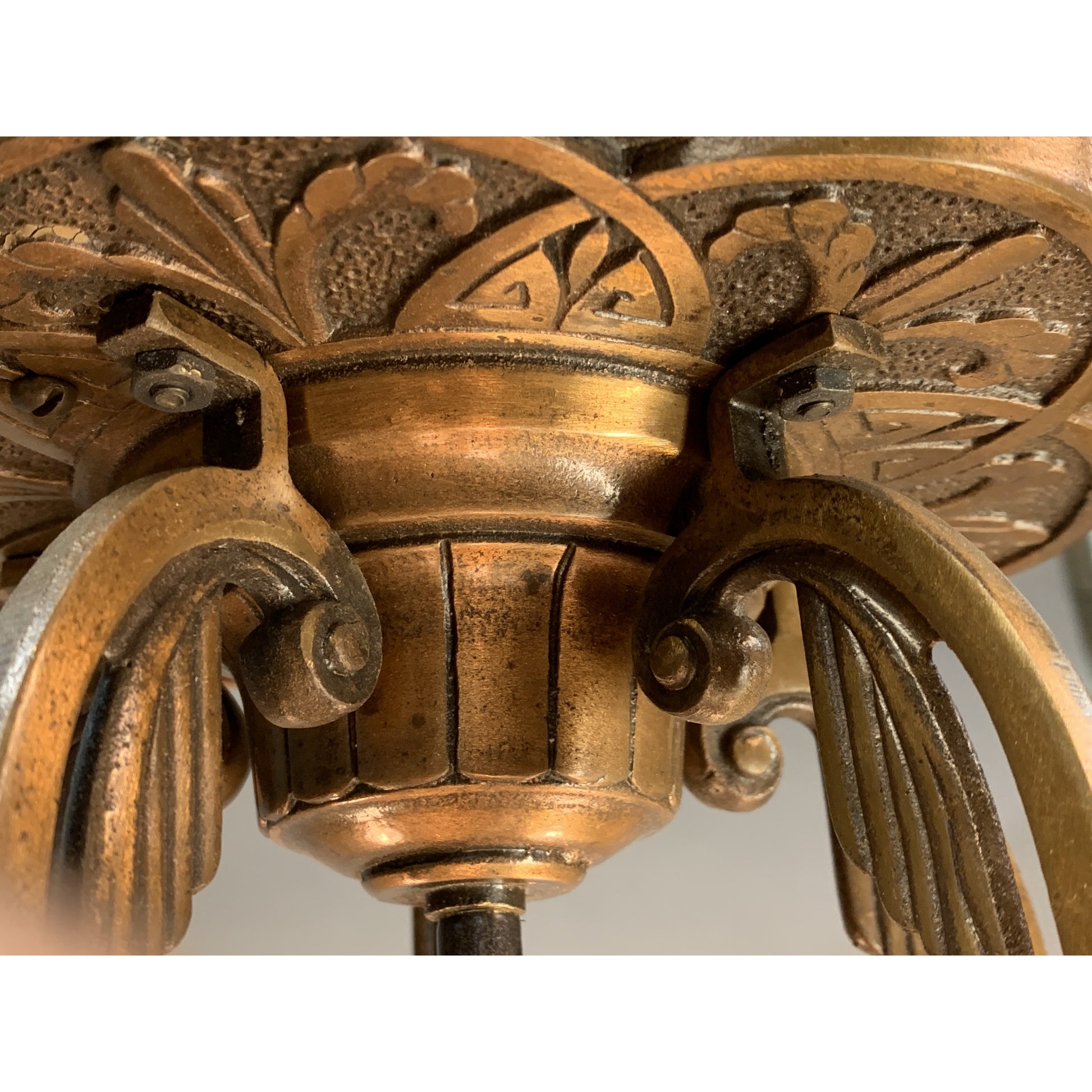 Markel Electric Solid Bronze Semi-Flush with Original Finish #2015 - Filament Vintage Lighting
