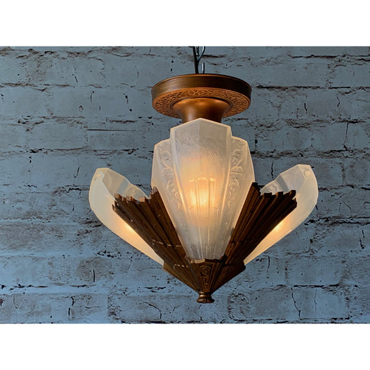 Short Ceiling 3 Light by Rayburn #1868 - Filament Vintage Lighting