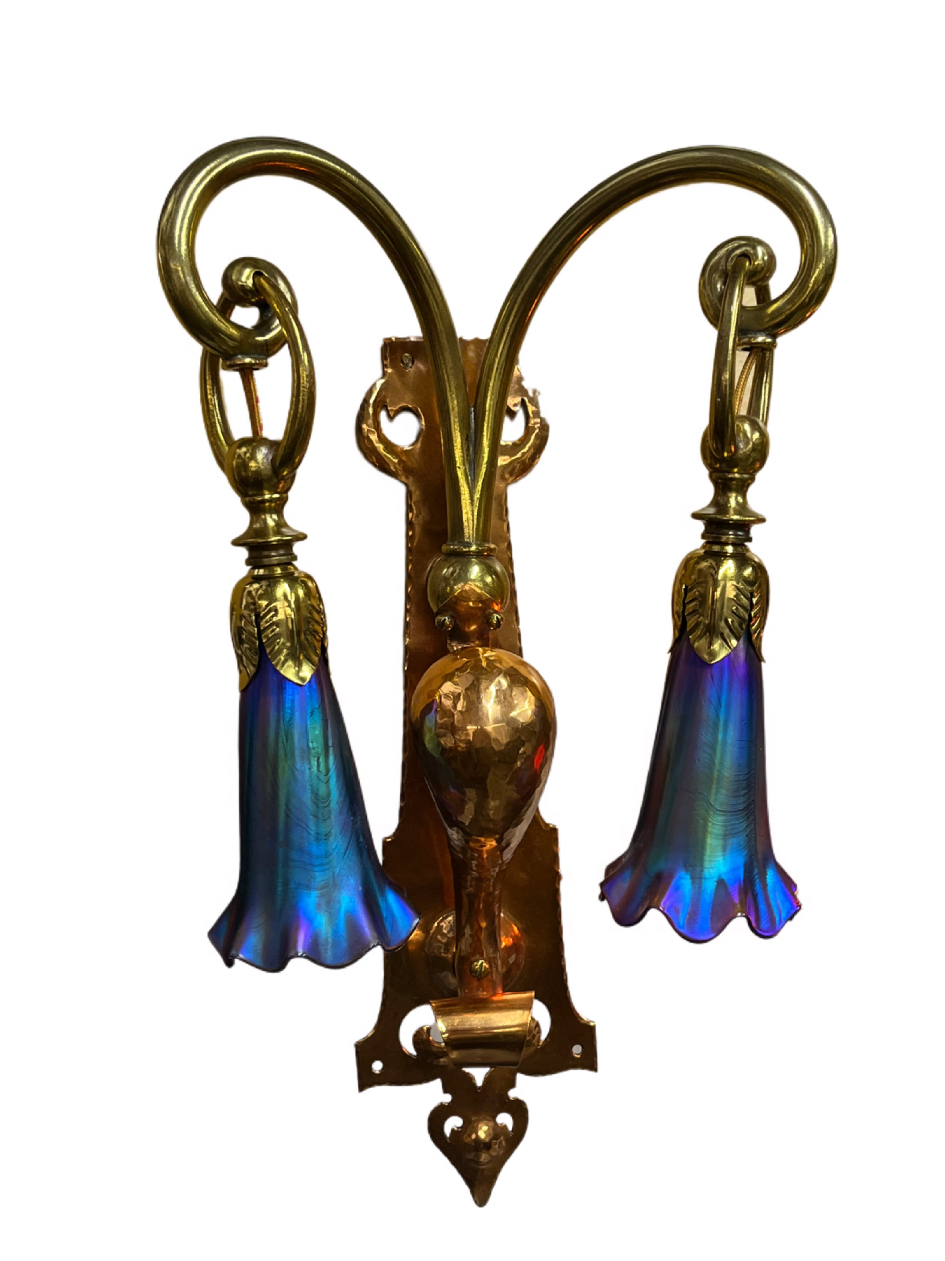 Outlet Art Nouveau Brass Wall Sconces