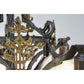 #2070 Markel Bare Bulb Hammered Brass Embellishments Dining Chandelier
