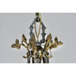 #2071  Living Room Hammered Chandelier with Brass Embellishments